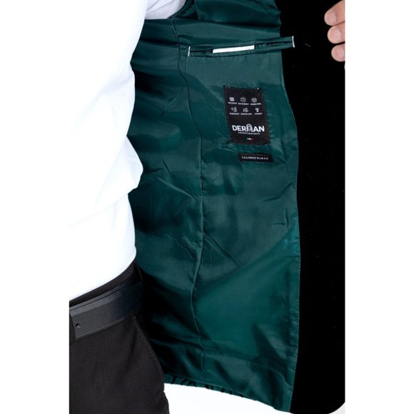 Derman Green Silvery Patterned Fabric Tuxedo - Picture 7 of 7